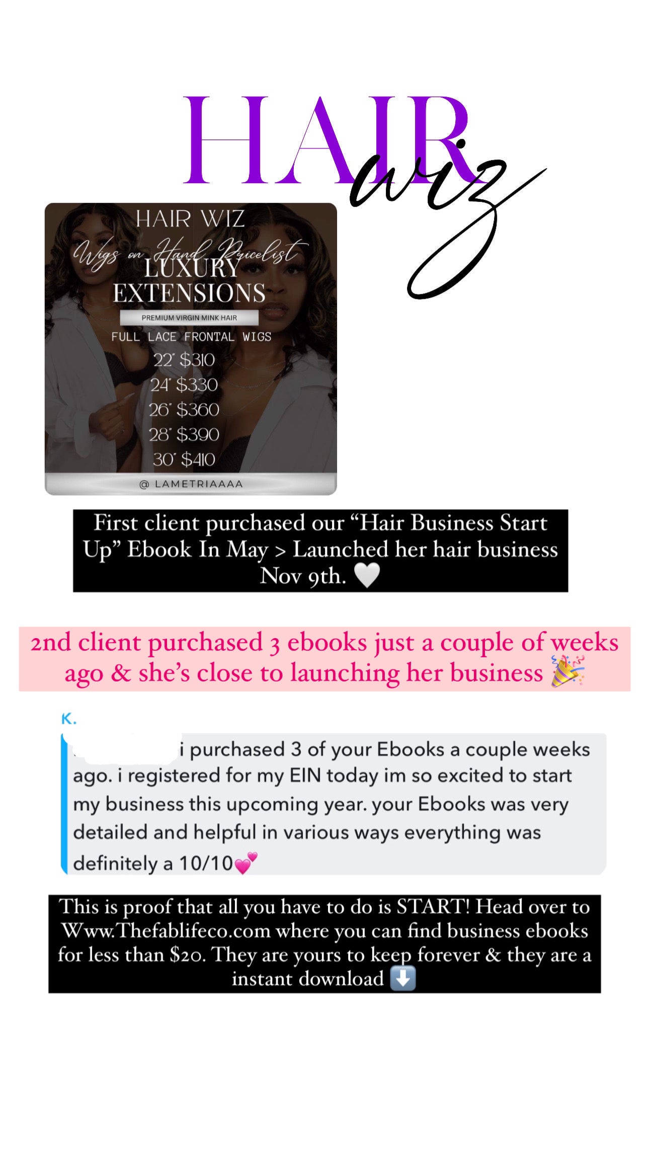 Hair Business Start Up Ebook