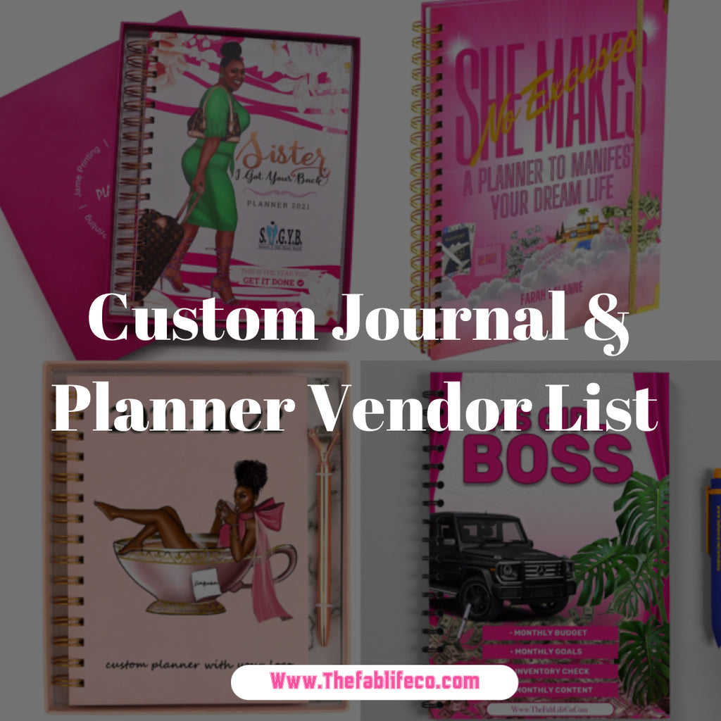 Custom Journal & Planner Vendor List
